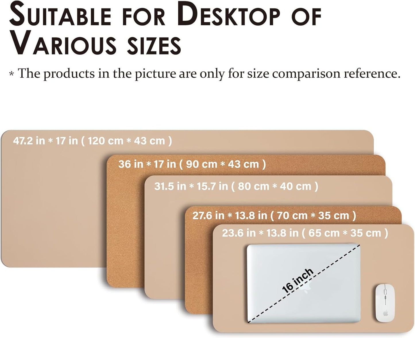 Cork Apricot Desk Mat - Dual-Sided Desk Pad for Office and Home - Desk Organization and Accessories - Ideal for Large Mouse Pad and Desk Mats on Top of Desks(31.5"x 15.7")
