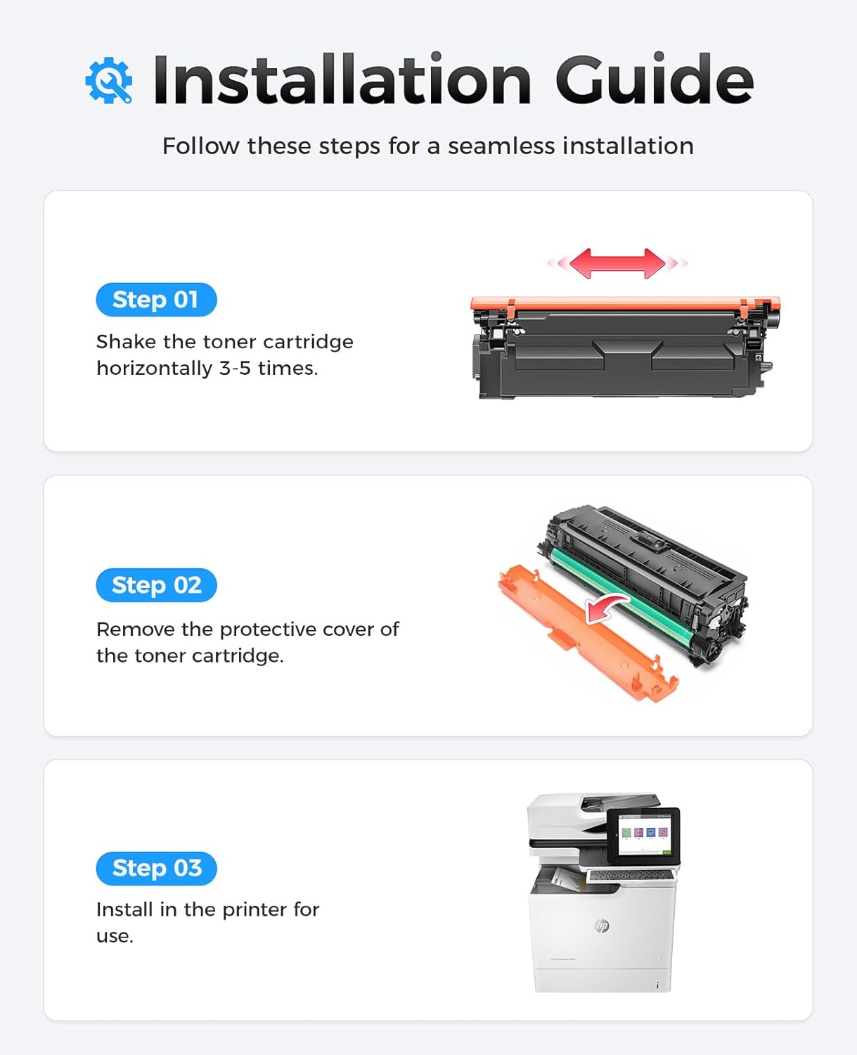 657X Toner Cartridge Set 4-Pack with Chip High Yield Replacement for HP 657X CF471X CF472X CF473X CF470X Compatible with HP Color LaserJet Enterprise Flow MFP M681f M681z M682z M681dh Printer Ink Copy
