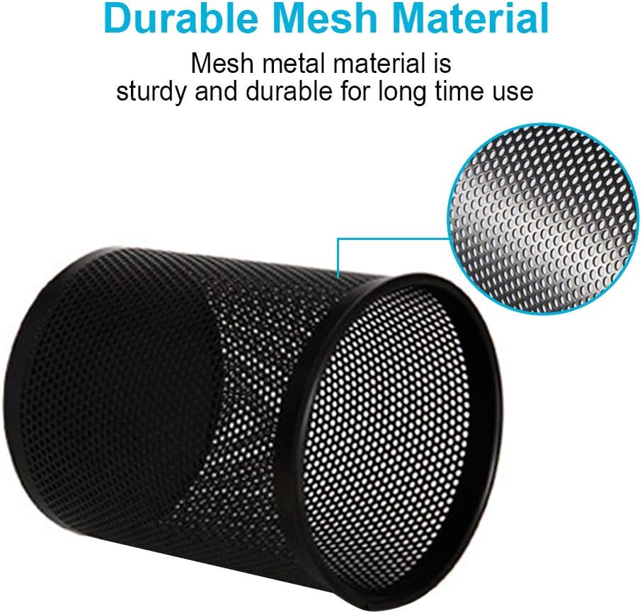 Comix Pen Holder Desk Organizer, Wire Mesh Pencil Cup with Foam Pad and Non-Slip Bottom Office Supplies Desk Accessories for Home Office School, 1 Pack