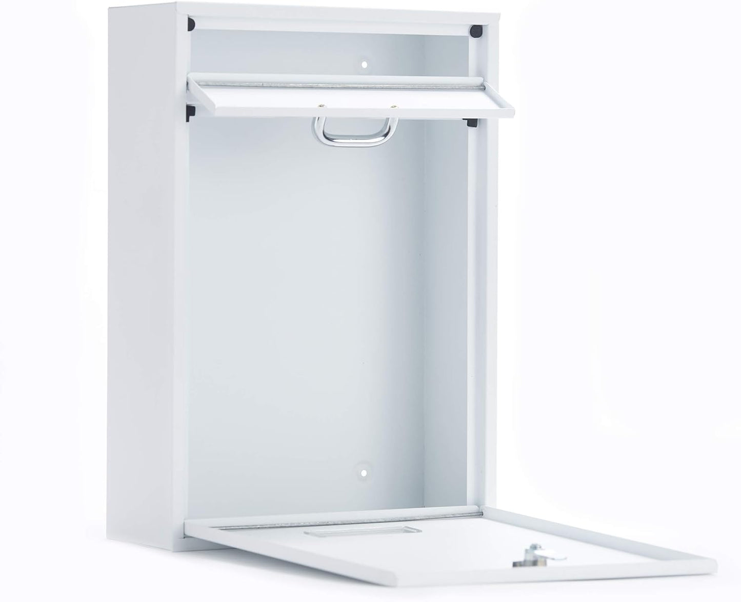 Wall Mounted Locking Vertical Dropbox Mailbox - Safe and Secure (Large) | Made with Galvanized Steel