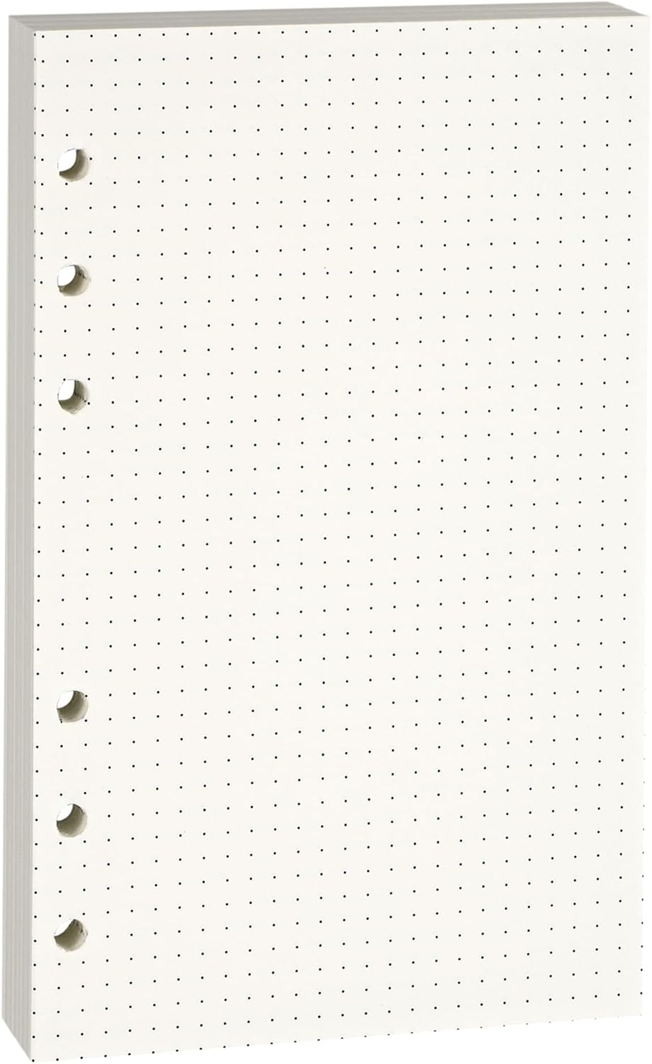 A6 Dot-Ruled Refill Paper, 100gsm Thick Beige No-Bleed Sheets (80-Pack), Pre-Punched – Fits A6 6-Ring Binders for Office, School & Teachers