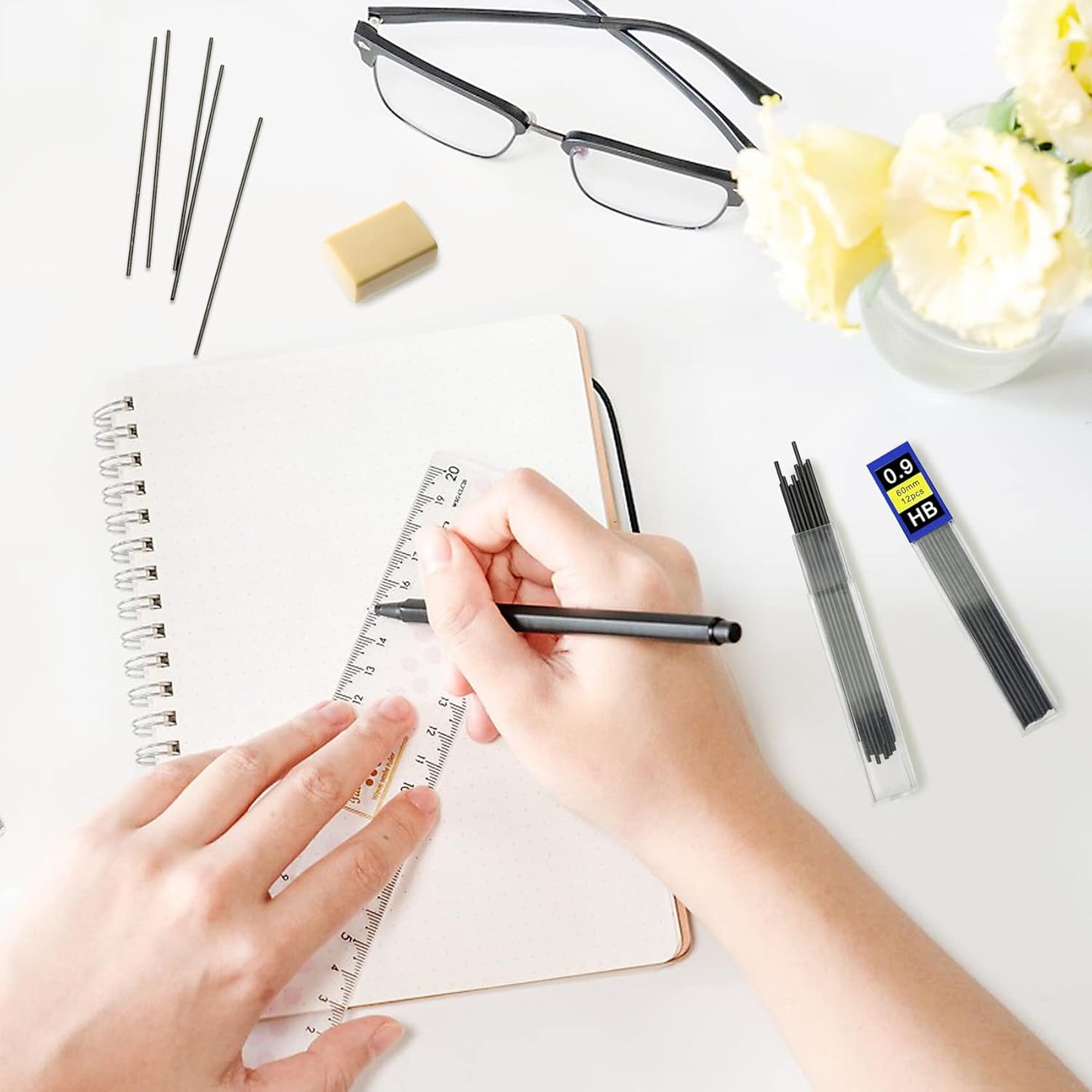 Morepack 720 Pieces 0.9 mm Lead Refills for Mechanical Pencils,0.9 mm HB, Smooth Break Resistant Mechanical Pencil Lead