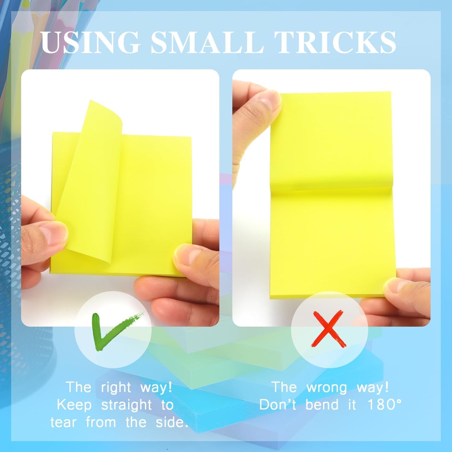 Early Buy 24 Pads Sticky Notes 8 Bright Color Self-Stick Notes 3 in x 3 in, 60 Sheets/Pad