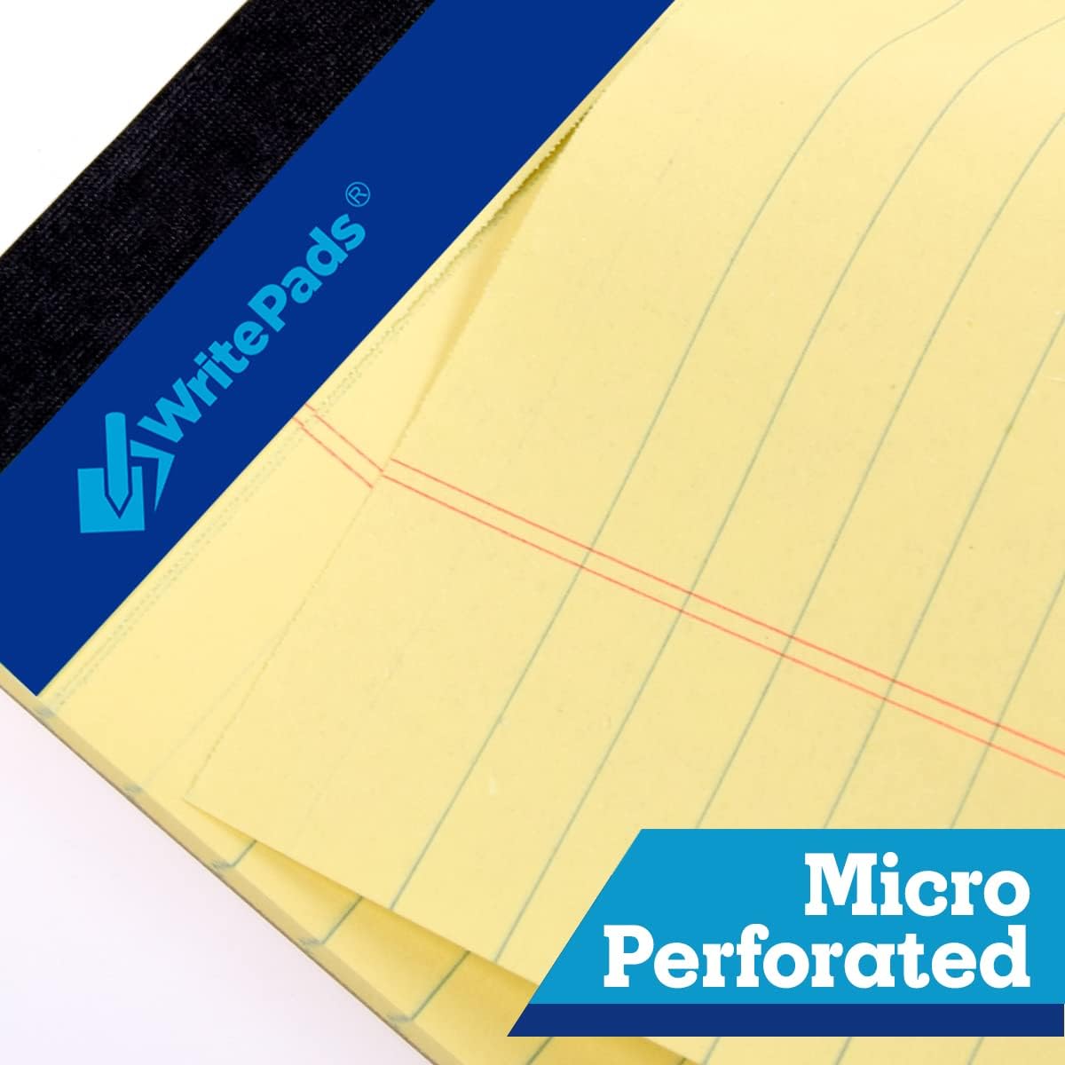 Legal Pad 8.5"x14" Note Pad,Wide Ruled Writing Pad,Canary Paper,6 Pack,50 Sheets Per Pad,Micro perforated Notepad,Made in the USA