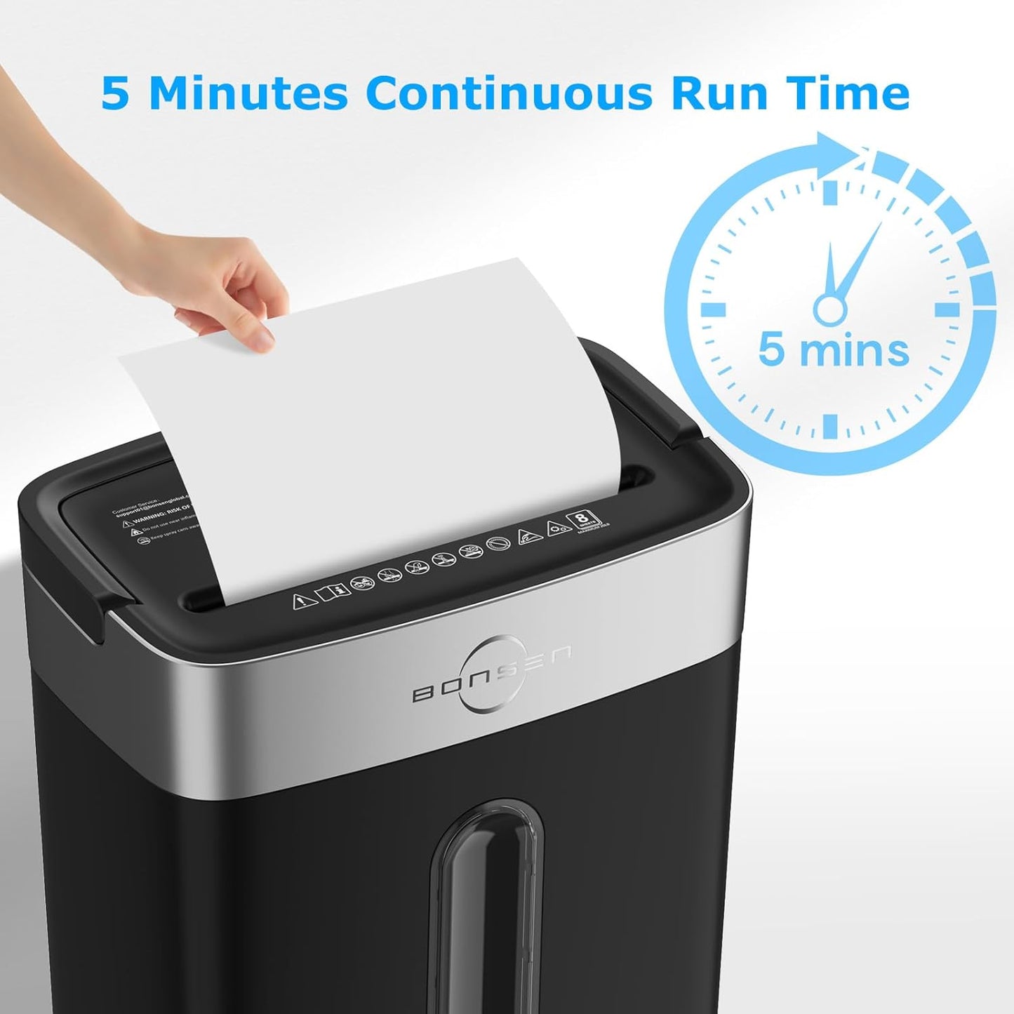 BONSEN Shredder for Home Office, 4 Gallons 8-Sheet Cross Cut Credit Card Shredder, Small Paper Shredder for Home Use, High Security Level P-4, ETL Certification (S3101)