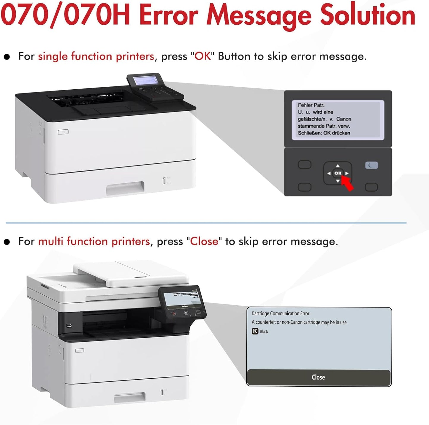 070 Toner Cartridge Black 2 Pack Compatible for Canon 070 Toner Cartridge 070H CRG070 CRG-070 CRG-070H CRG070H for Canon imageCLASS MF465 MF462 LBP247 LBP246 Printer Ink