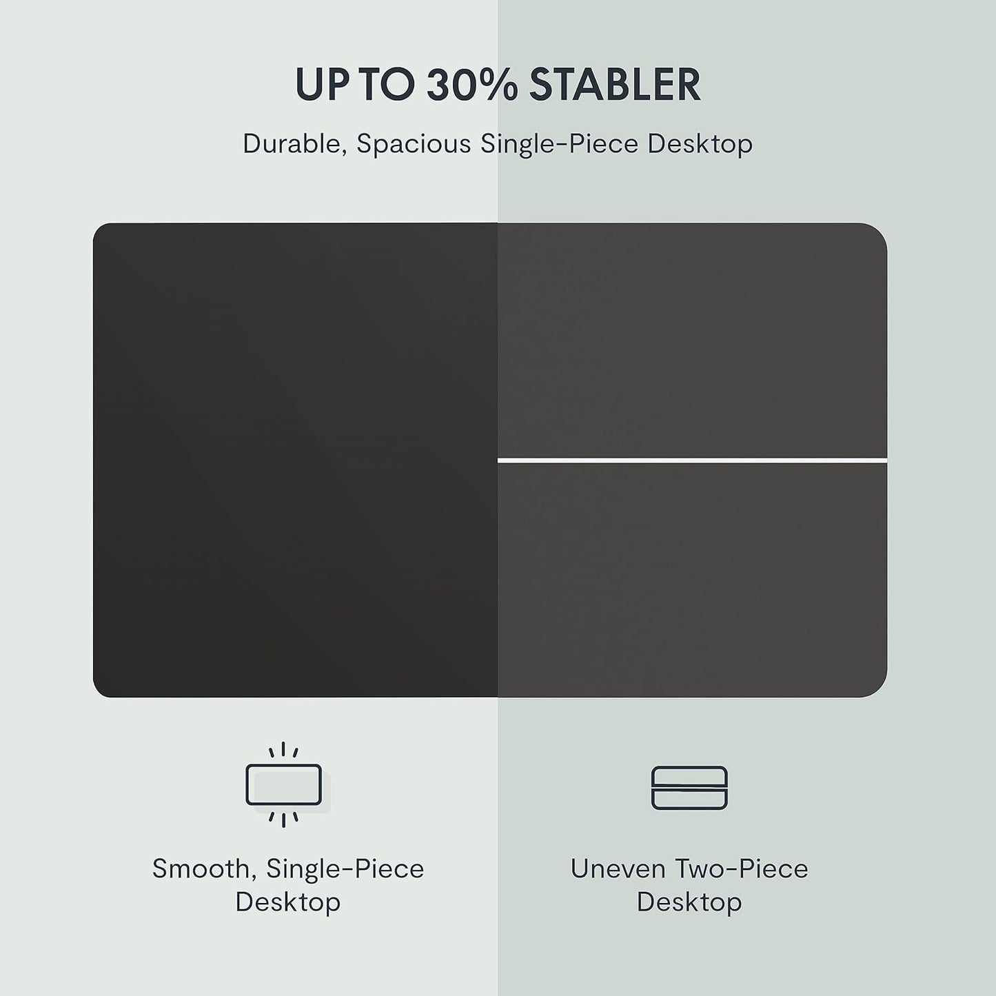 FLEXISPOT EN1 Whole Piece Standing Desk, 60 x 24 Inches Height Adjustable Desk Electric Sit Stand Desk for Home Office (Black Frame + 60" Black Desktop, 2 Packages)