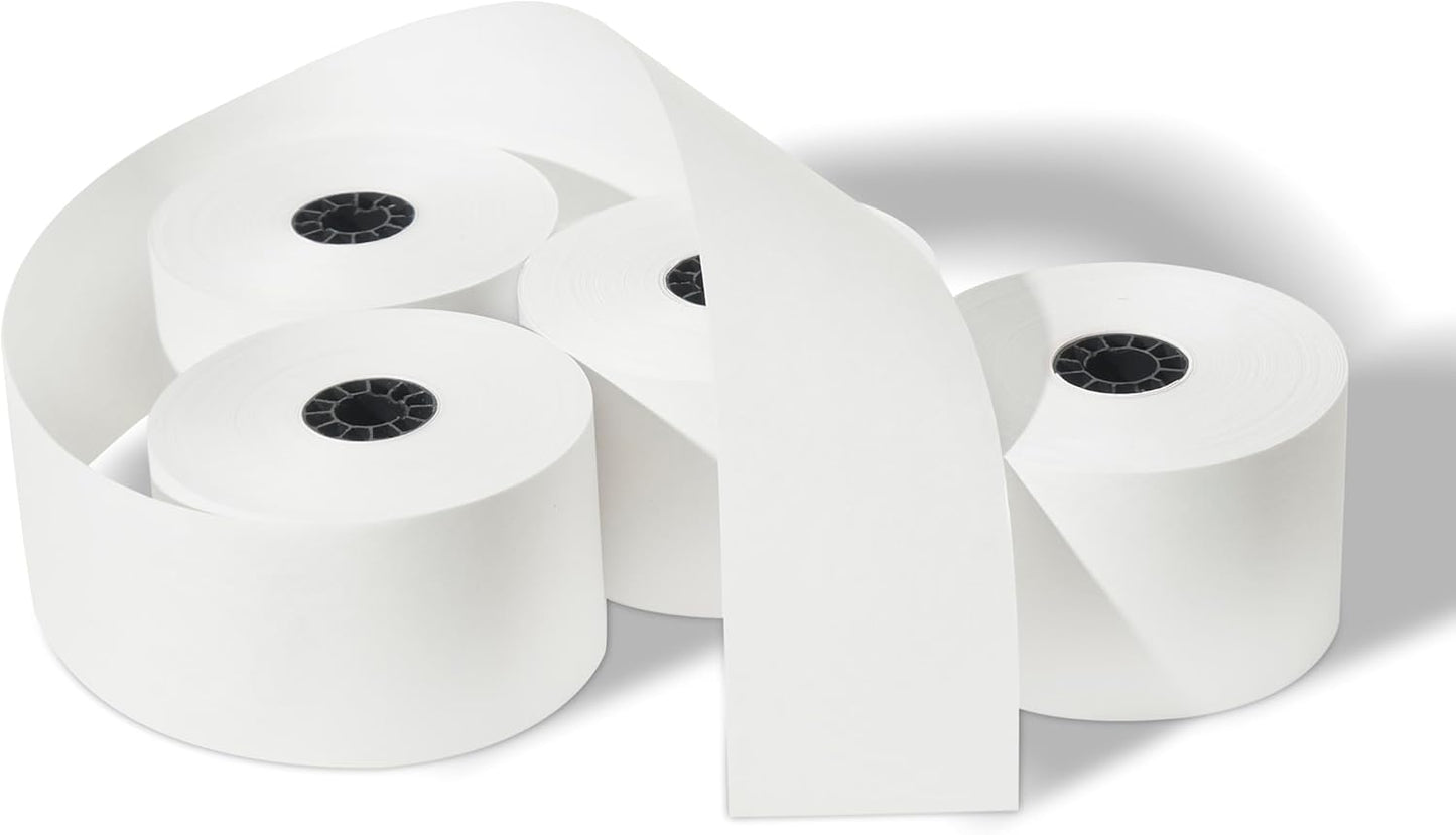 44mm 1-3/4"" x 150' 1-Ply Bond Paper Rolls, 50 Rolls, Compatible with Sharp ER A-320 330 4100 460 470 Register Tape, and More
