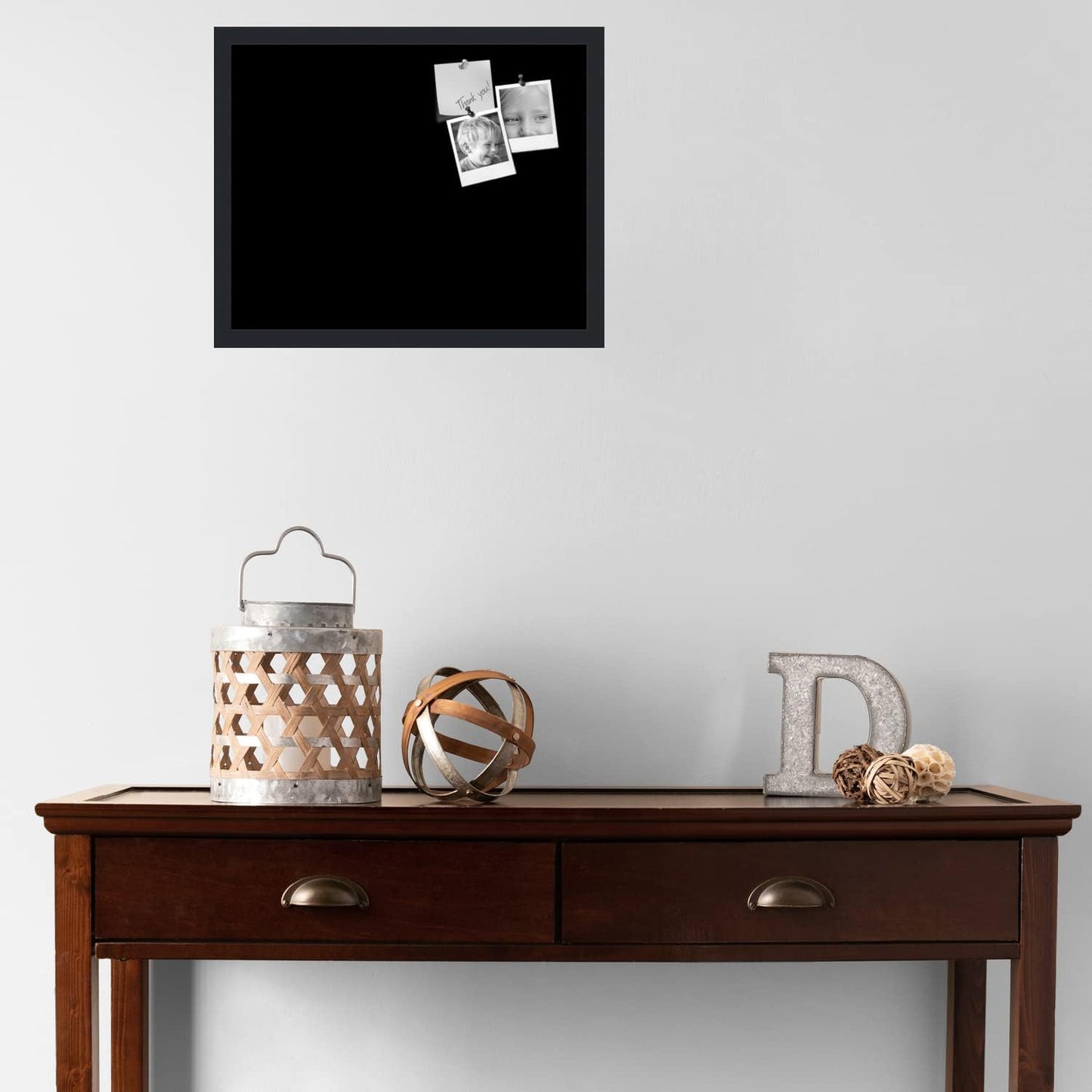 PinPix 20x16 Inch Cork Bulletin Board. This Decorative Framed Pin Board Comes with Solid Black Design and a Satin Black Frame. Ideal for Home Office Decor or Message Board (PinPix-622)