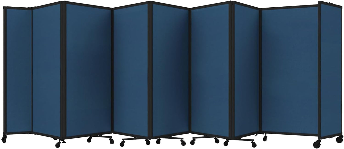 Versare Room Divider 360 Portable Wall Partition | Folding Panels | Large Freestanding Divider | Locking Wheels | Temporary Room Separator