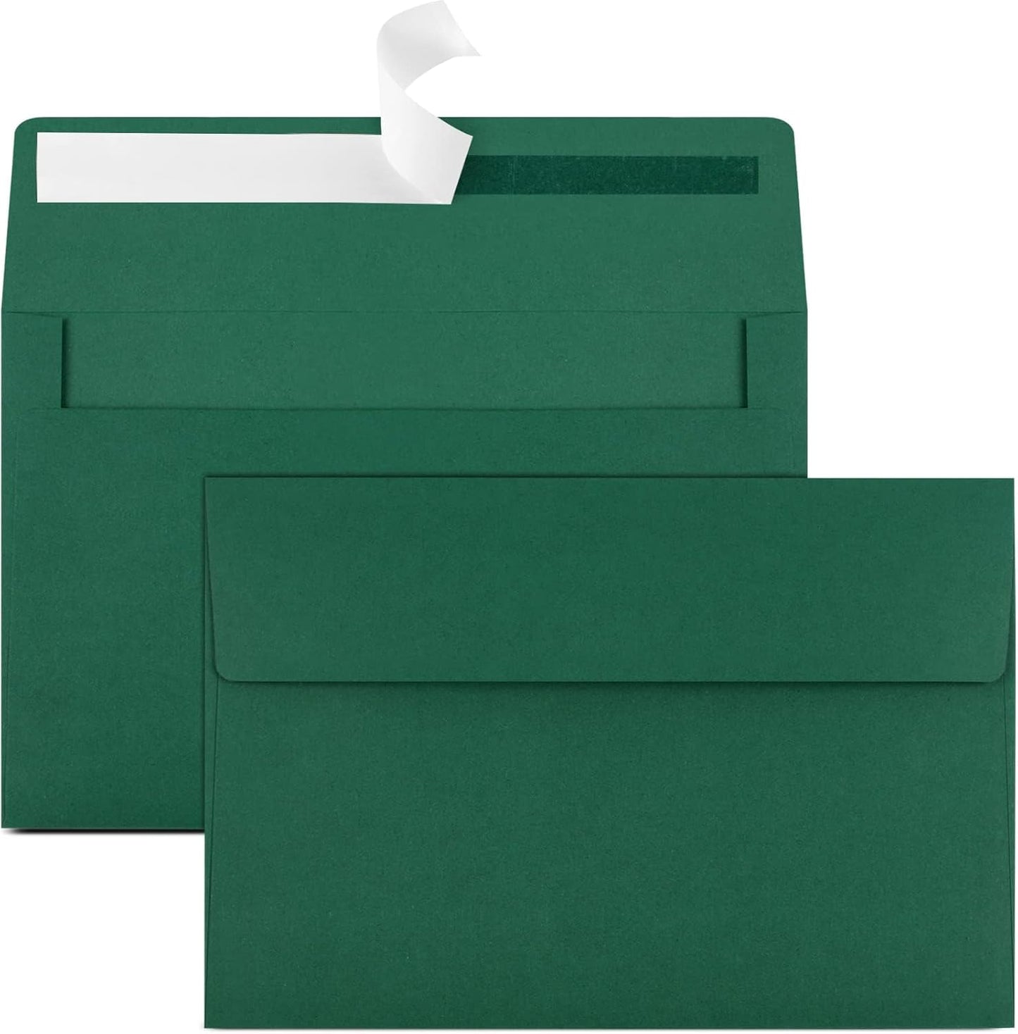 65 Pack Dark Green Self Seal Envelopes - A4, 4x6 Sizes for Invitations, Weddings, Photos, Greeting Cards & Mailing