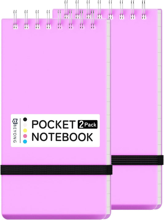 BEYONG Small Pocket Notebook Journal, Mini Notepad Spiral Notebooks for Work School (Purple, 3x5)