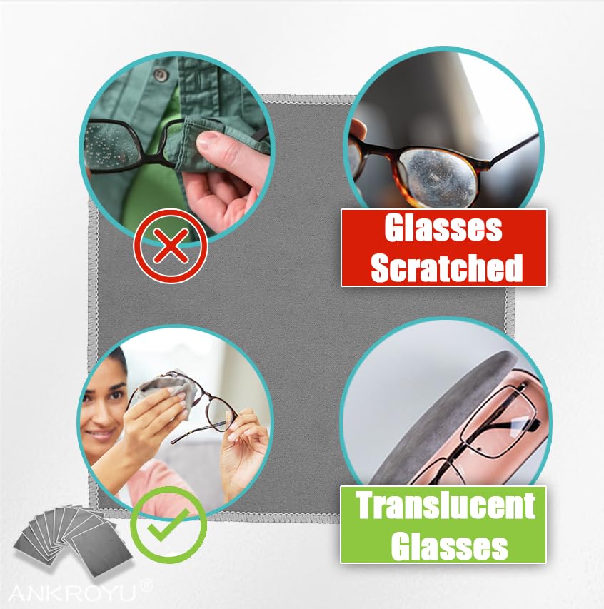 10 Cleaning Cloth, Hearing Aid Cleaning Wipes, Microfiber Dust Remover, Reusable Glasses Cleaning Wipes, Clean Dry Wipes for Glasses, Lens, Screens & More