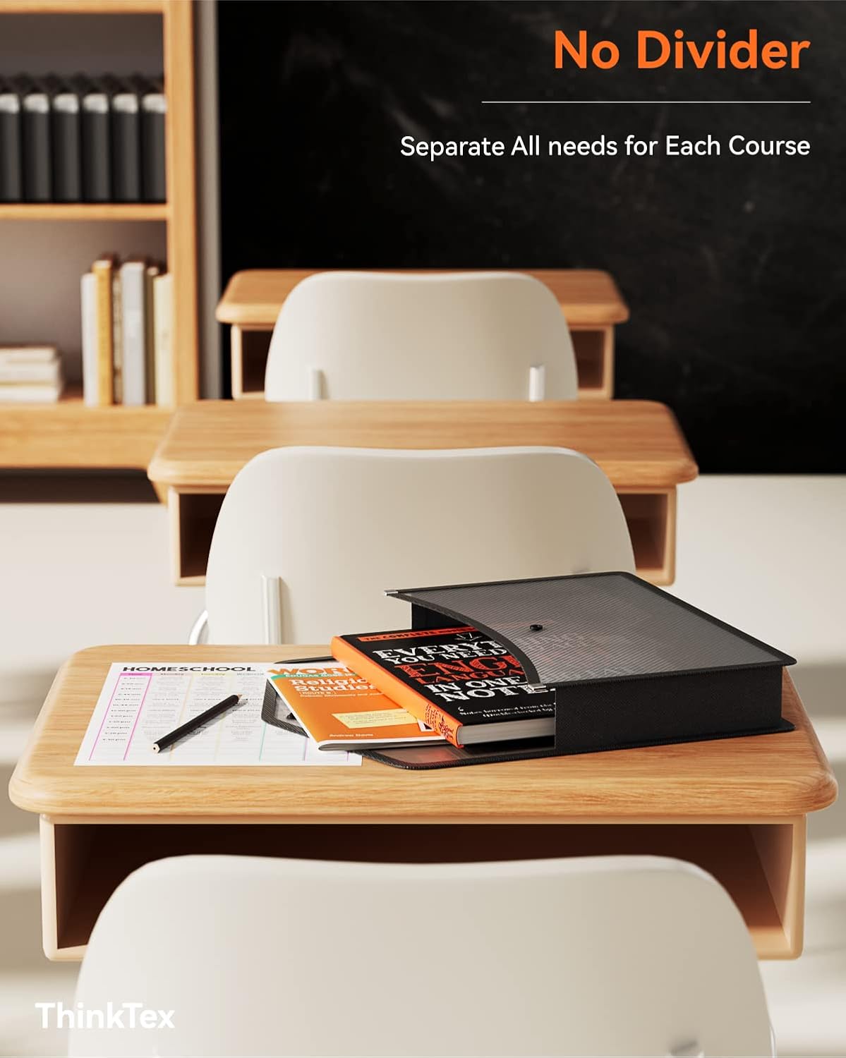 ThinkTex Plastic Expanding File Folder, Transparent envelopes with Snap Closure, No Dividers, Large Capacity, Fit Letter/A4 Size - 5 Packs