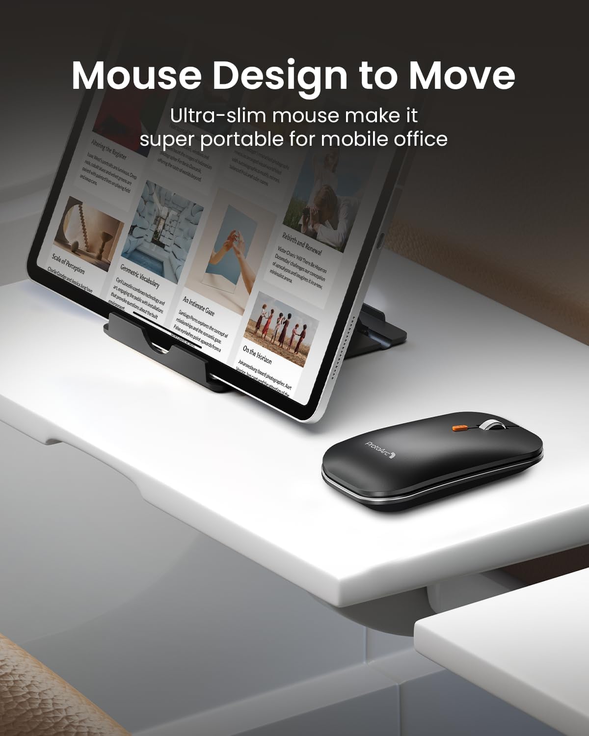 ProtoArc Foldable Keyboard and Mouse, XKM01 True Full-Size Folding Bluetooth Keyboard Mouse Combo for Business Travel, a Portable Office Suite On-The-Go, Compatible with Laptop iPad Tablet - Black