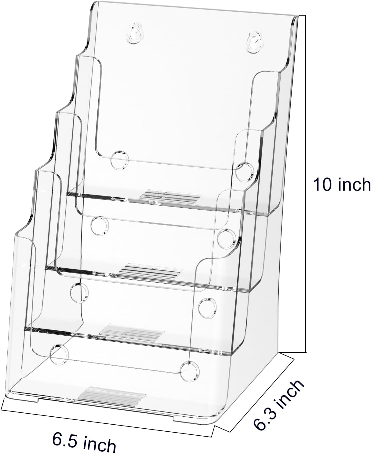 zavekia 4 Tier 6x9 inch Acrylic Brochure Holder, Clear Literature Organizer Magazine Stand, Magazine Holder,Flyer Holder (2)