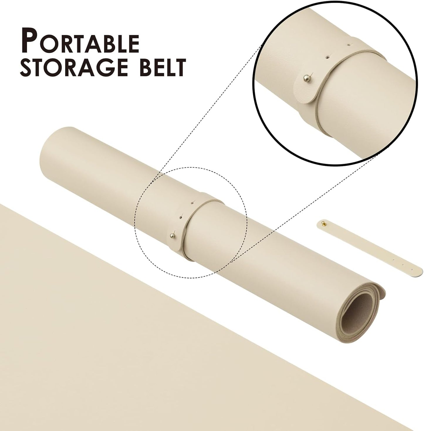 Leather Desk Mat - Small Non-Slip PU Desk Pad for Office and Home - Desk Organization and Accessories - Ideal for Large Mouse Pad and Small Desk Mats on Top of Desks (Beige,23.6"x 13.8")