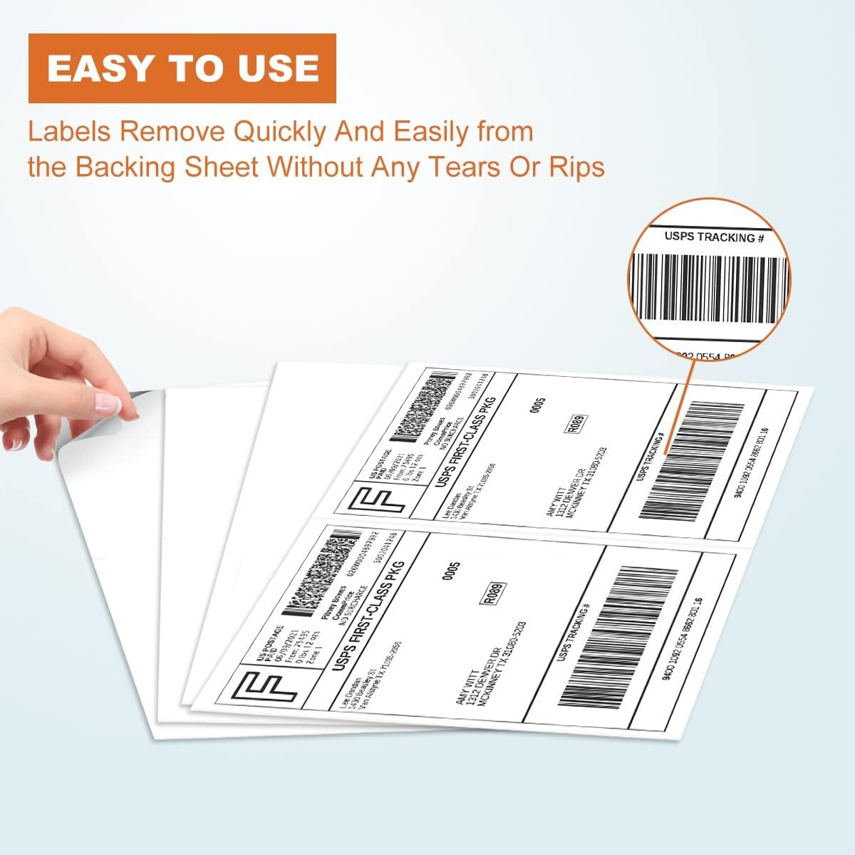 BESTEASY 200 Half Sheet Self Adhesive Shipping Labels, Laser/Ink Jet White Blank Shipping Labels 8.5" x 5.5" Address Labels (100 Sheet Total 200 Labels)
