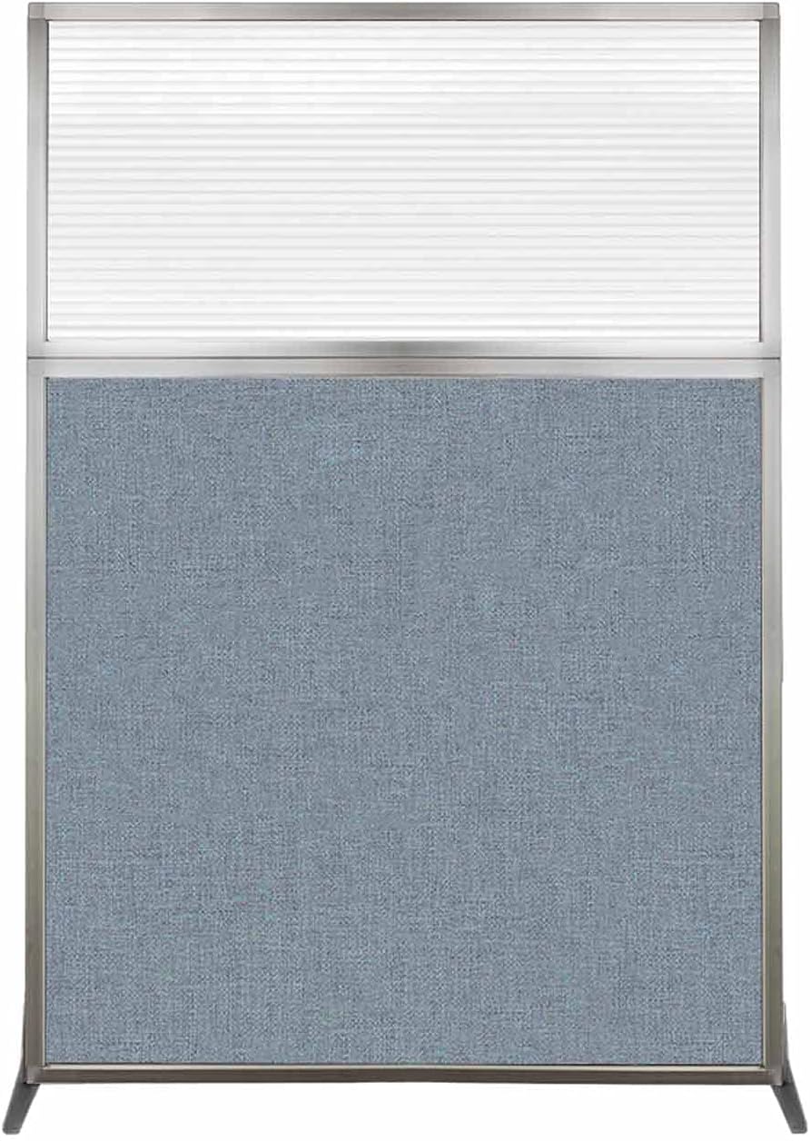 Versare Hush Screen Portable Room Divider | Workstation Wall Divider | Freestanding Privacy Hush Panels | Clear Fluted Windows | Fabric Office Divider Screen | Great for Room Separation