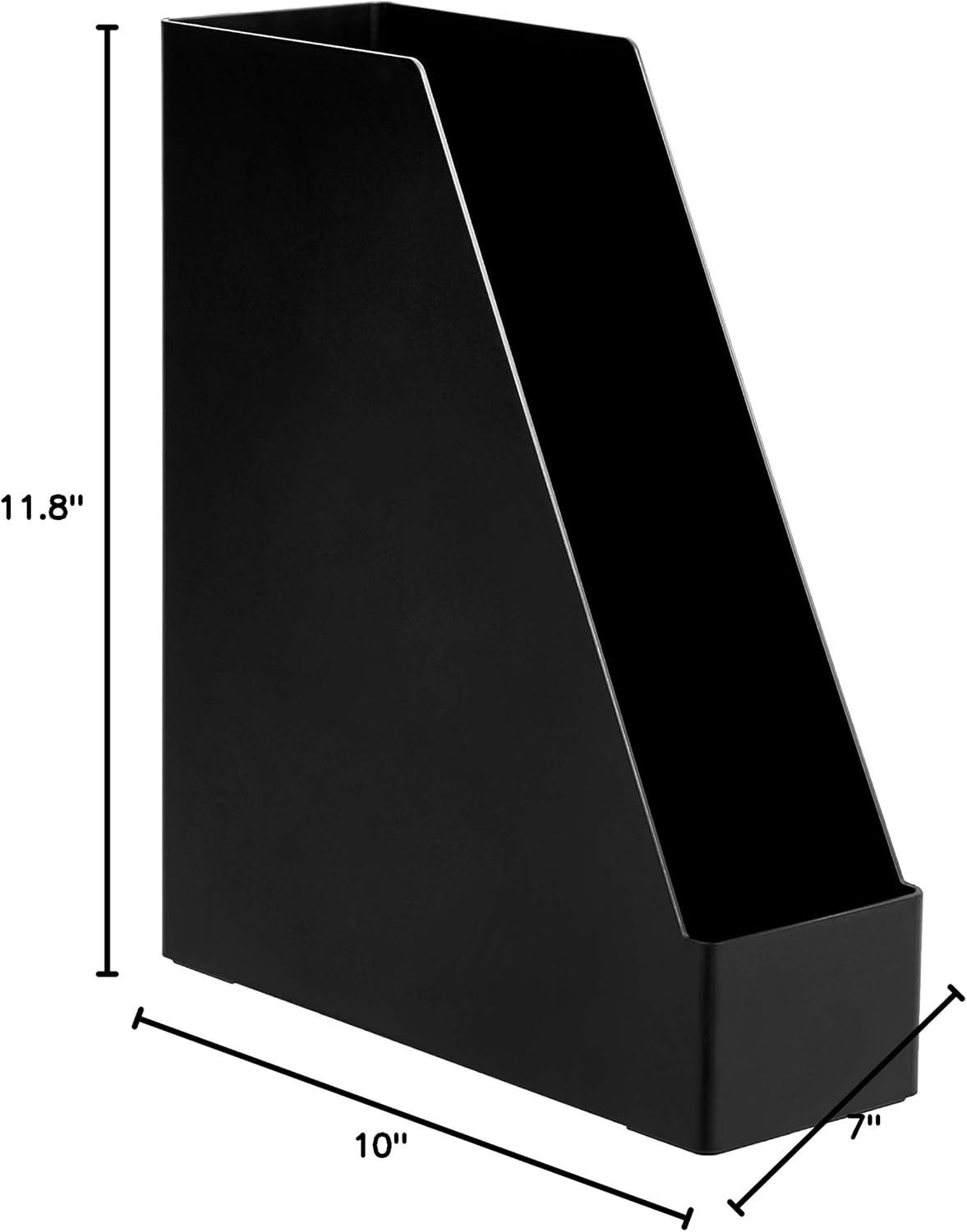 Amazon Basics Plastic Desk Organizer - Vertical Magazine and File Holder, Black, 2-Pack