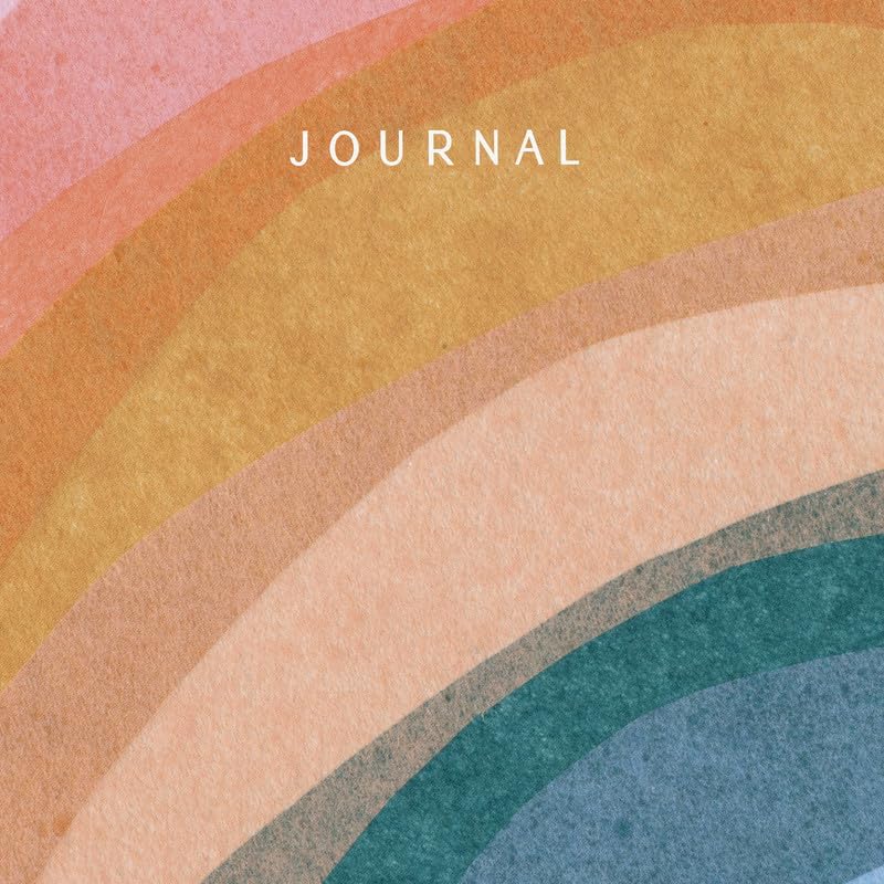 Minted Rainbow Collage Notebook, Writing Journal for Notes & Journaling, Durable Acrylic Free Cover, Modern, Colorful & Simple Spiral Bound Journal Notebook with 80 Lined Pages, 5.5" x 8.5"