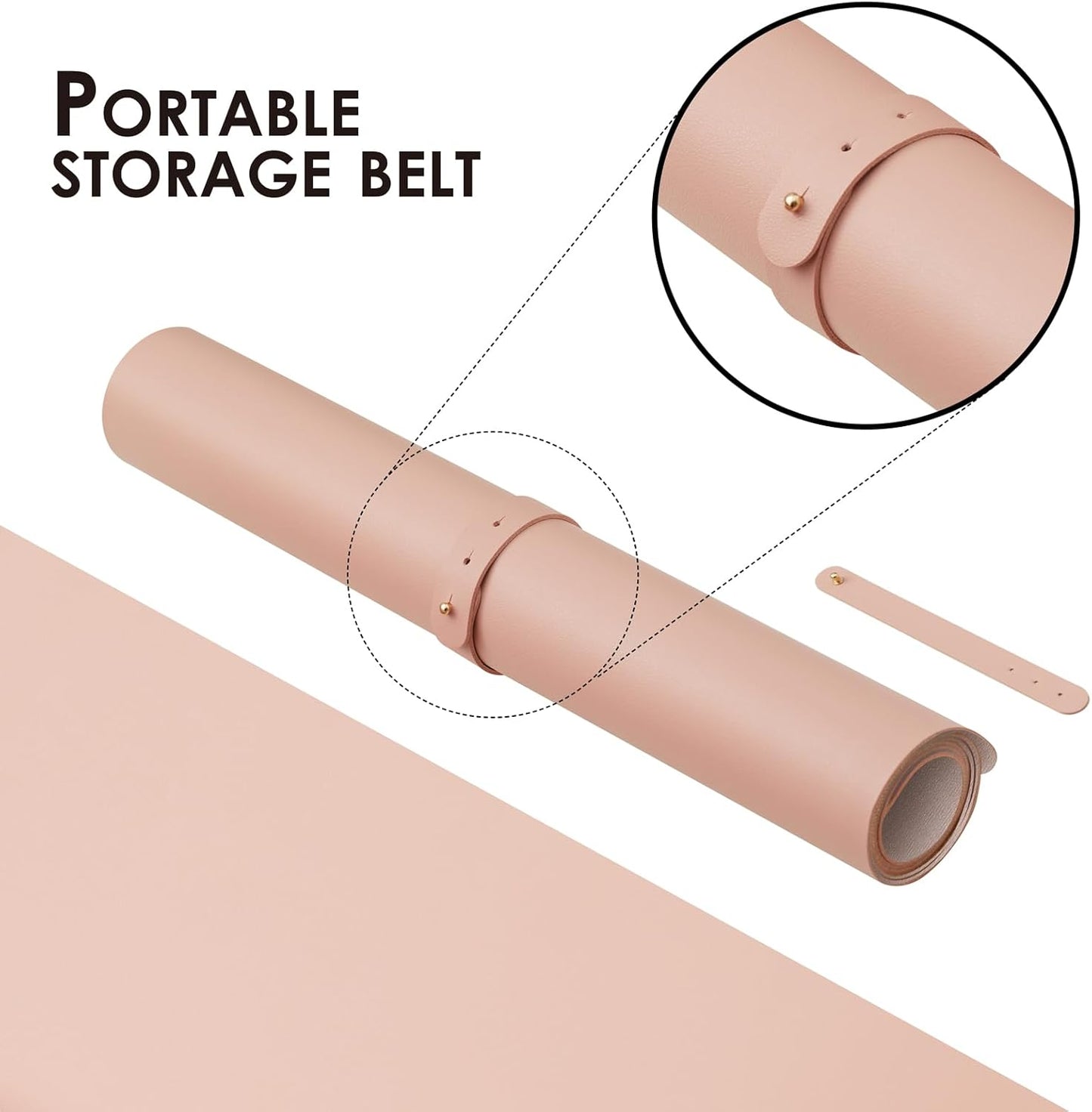 Leather Desk Mat - Small Non-Slip PU Desk Pad for Office and Home - Desk Organization and Accessories - Ideal for Large Mouse Pad and Small Desk Mats on Top of Desks (Pink,23.6"x 13.8")