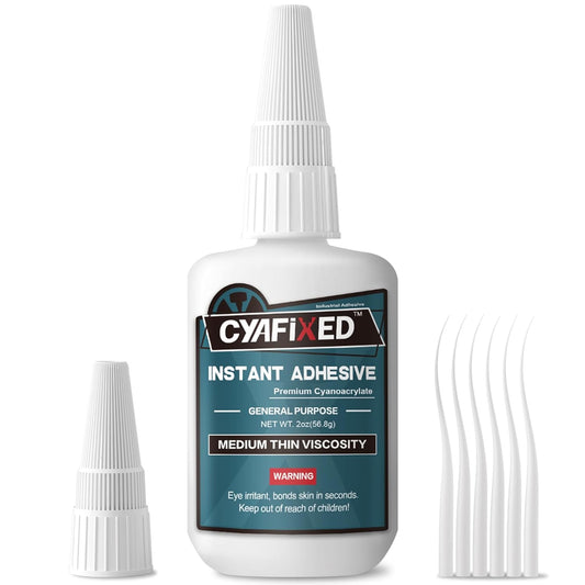 Super Glue Liquid, Instant Clear Cyanoacrylate Medium Thin Viscosity Adhesive, Food Safe CA Glue for Shoe Repair Leather Ceramic Plastic Glass Metal Wood Aquarium Porcelain Rubber Pottery Model Craft