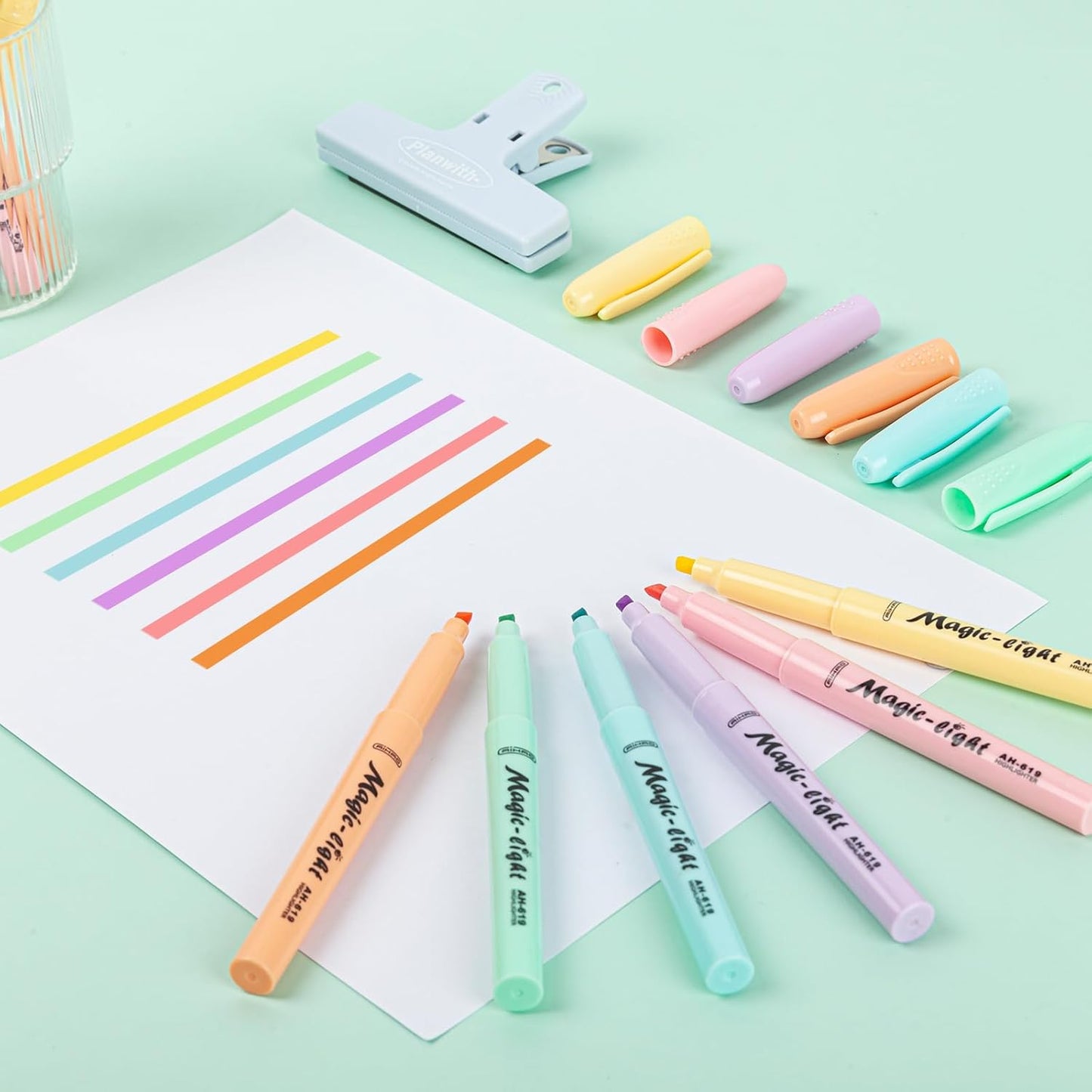 AIHAO Pastel Highlighters, Assorted Color, Chisel Tip Marker Pen, 12Pack, No Bleed, Aesthetic Cute Highlighter, Ideal for School Office Supplies.