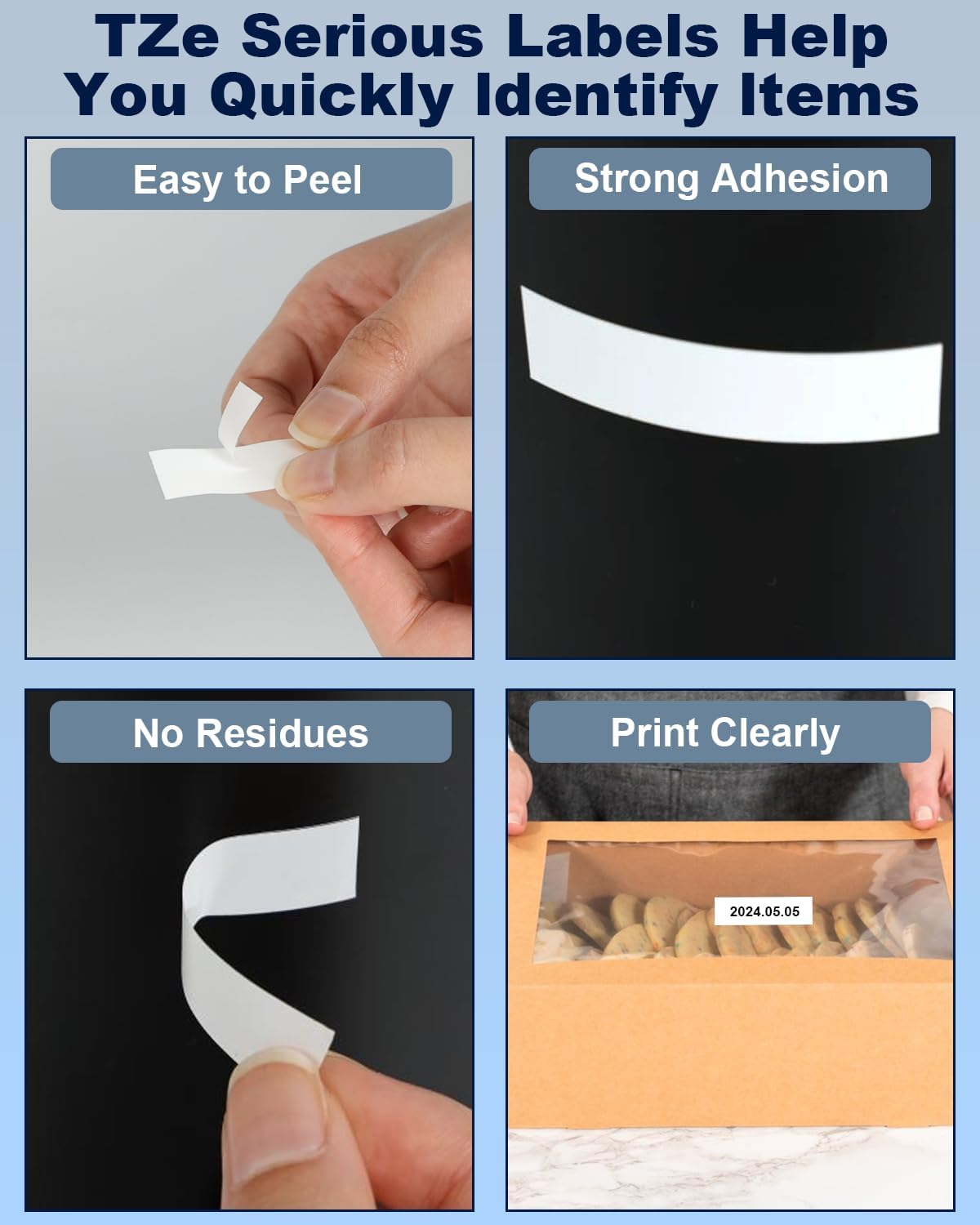 Label Maker Tape TZe-231 Replacement for Brother P Touch PT-D210 PT-D220 PT-H110 PT-D600 D400 by FETIONS, Compatible with TZe TZ 12mm X 8m Laminated Waterproof Label Tape, 6 Pack