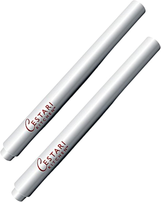 Cestari Chalk Pen Set | Bold White Liquid Chalk Marker with 2mm Fine Tip for Writing and Drawing | Erasable Chalkboard Label Chalk Paint Pen | Organizing, Parties, Spices, Weddings, Crafts | 2 pack