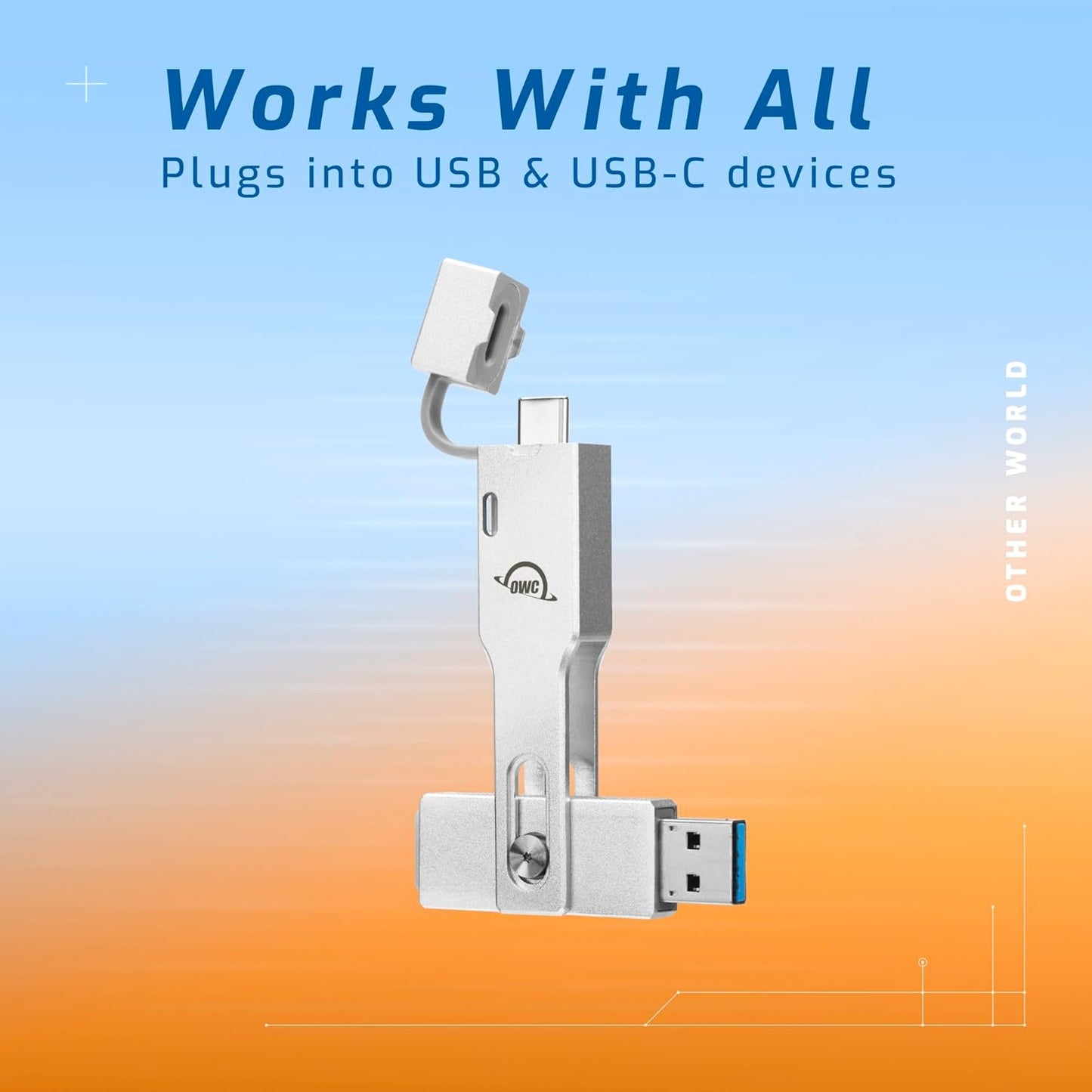 OWC Envoy Pro Mini 2TB (10Gb/s) SSD, Up to 940 MB/s Speed, Portable Flash Drive with USB-C and USB-A, Compatible with Mac, PC, Xbox, PS5, Professional Stick for Gaming, Storage, and Backup