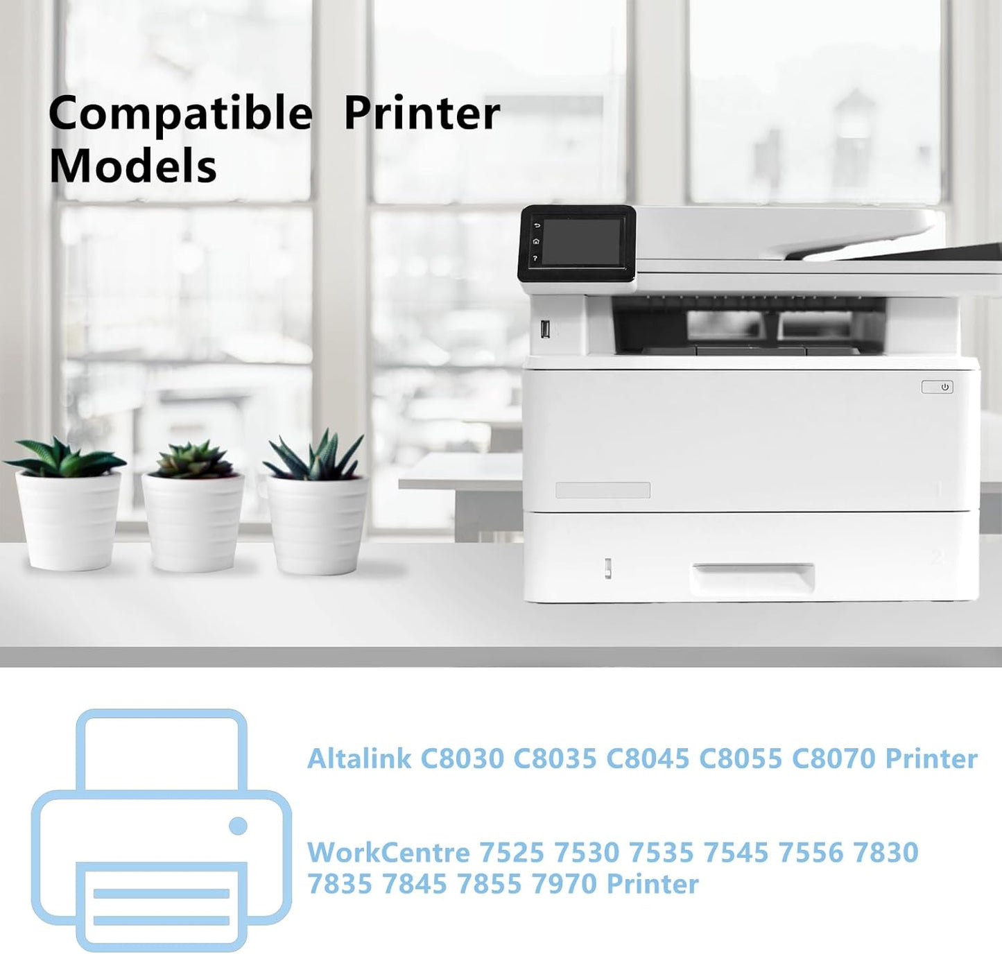 013R00662 Drum Cartridge Compatible for Xerox WorkCentre 7525 7530 7535 7545 7556 7830 7835 7845 7855 7970 EC7836 EC7856 Altalink C8030 C8035 C8045 C8055 C8070 Printer Drum(4-Pack)
