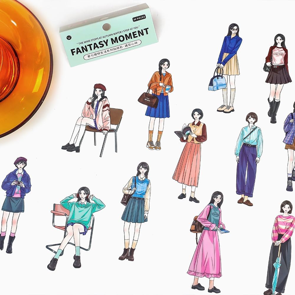 Alideco 120pcs Scrapbook Stickers Character Handbook Scrapbooking Junk Journal Crafts Embelishment Decoration Diary Stickers (aiyulixiangshenghuo)