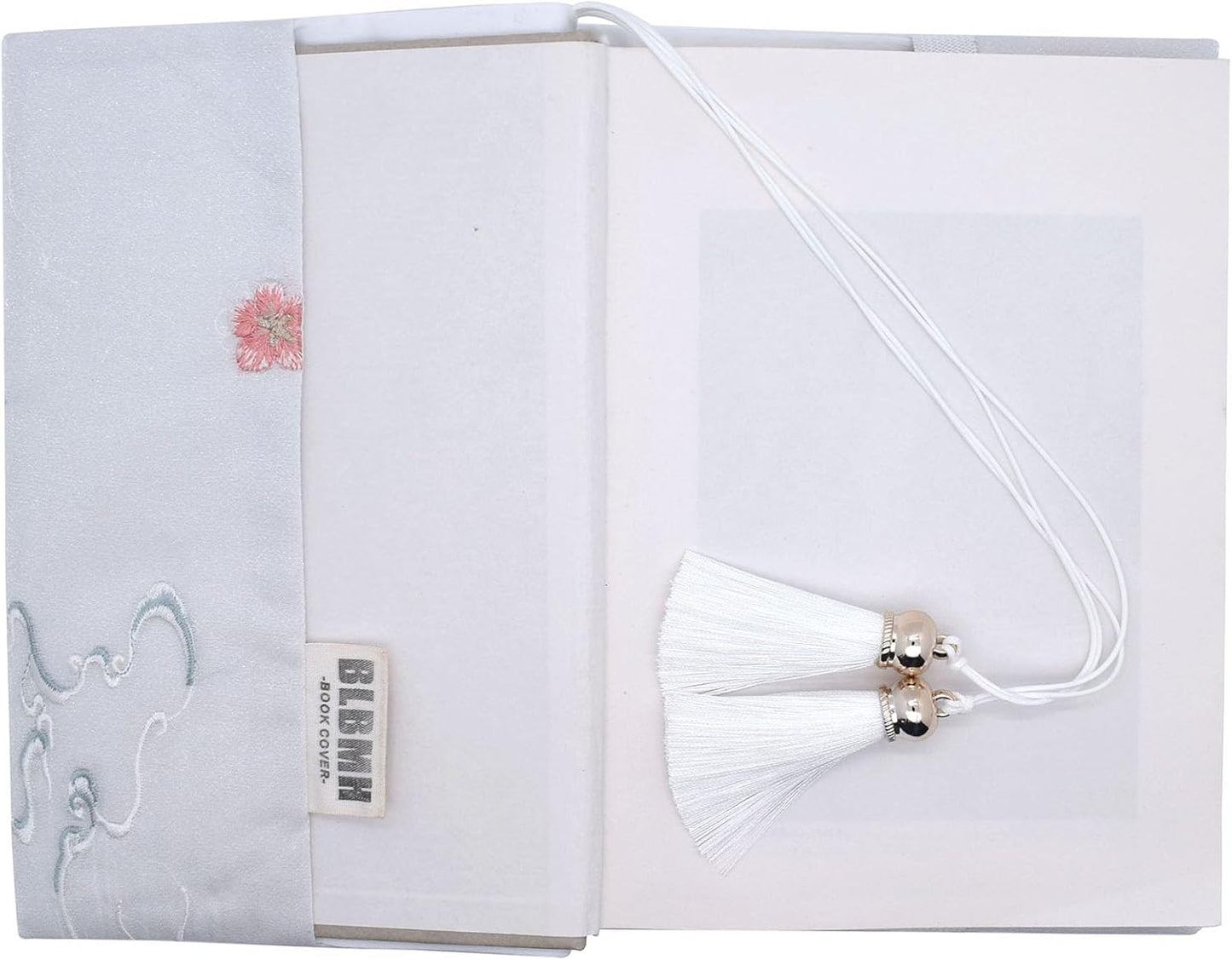 BLBMH Book Covers for Paperbacks Book Cover for Privacy Fit for 5.5x8.5 inch Embroidered Book Jacket Adjustable Book Sleeve Cover Fabric Softcover Protector for Notebook - Epiphyllum 8.5in