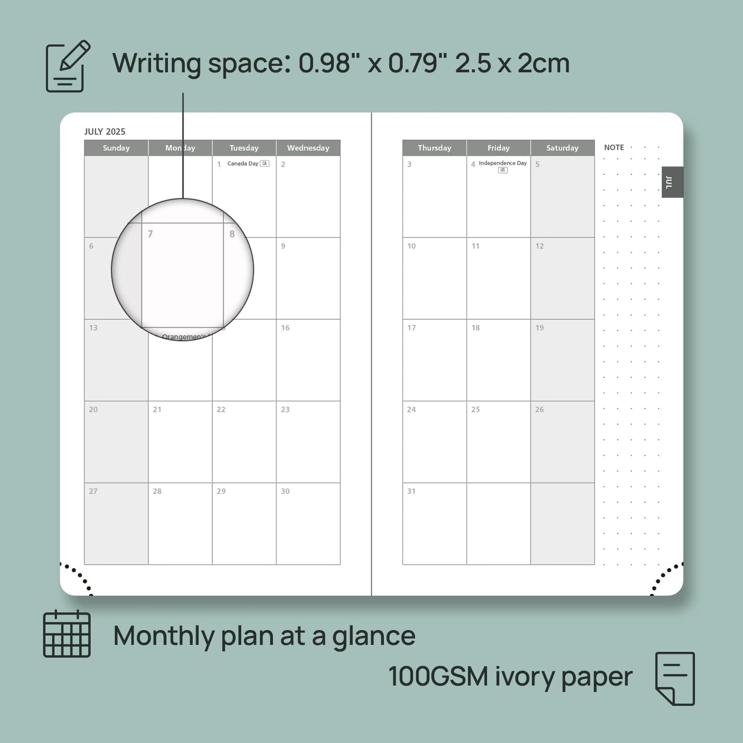 POPRUN Pocket Planner 2025-2026, (Purse Size 4''x 6.25'' Hard Cover) Academic Year Calendar Daily Weekly and Monthly (July 25-June 26) with Hourly Time Slots, 100 GSM Paper - Light Yellow