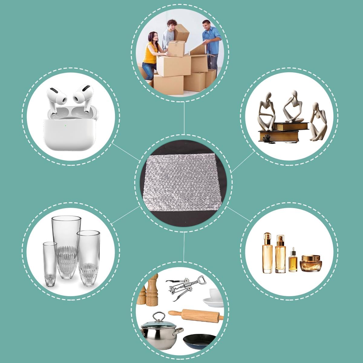 XYH 100 Pcs Bubble Pouches, 6''x8''or 8''x10'' Multiple combinations Bubble Bag for Packing, Which is Anti-Impact Come with Exquisite Sealing Label Storage Packing and Moving.