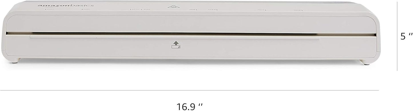 Amazon Basics 12 inch Thermal Laminator Machine, 1 Min Warm-Up, Home/Office/School Use, 20 Pouches Included, White