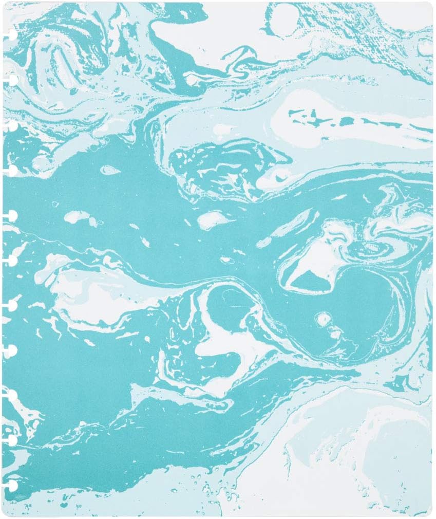 Talia Discbound Notebooks, Planner, Customizable, (yMarble Flow Turquoise w/Silver Discs, Letter (8.5in x 11in))