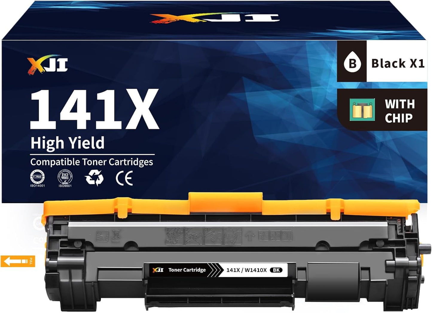 XJI 141X(with Chip) High Yield Compatible Toner Cartridges Replacement for HP 141 X A W1410X 141A W1410A Ink, for Laser Jet M110w MFP M139w M140w Printer Black