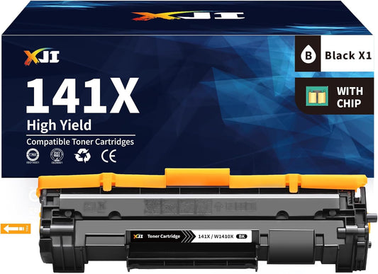 XJI 141X(with Chip) High Yield Compatible Toner Cartridges Replacement for HP 141 X A W1410X 141A W1410A Ink, for Laser Jet M110w MFP M139w M140w Printer Black