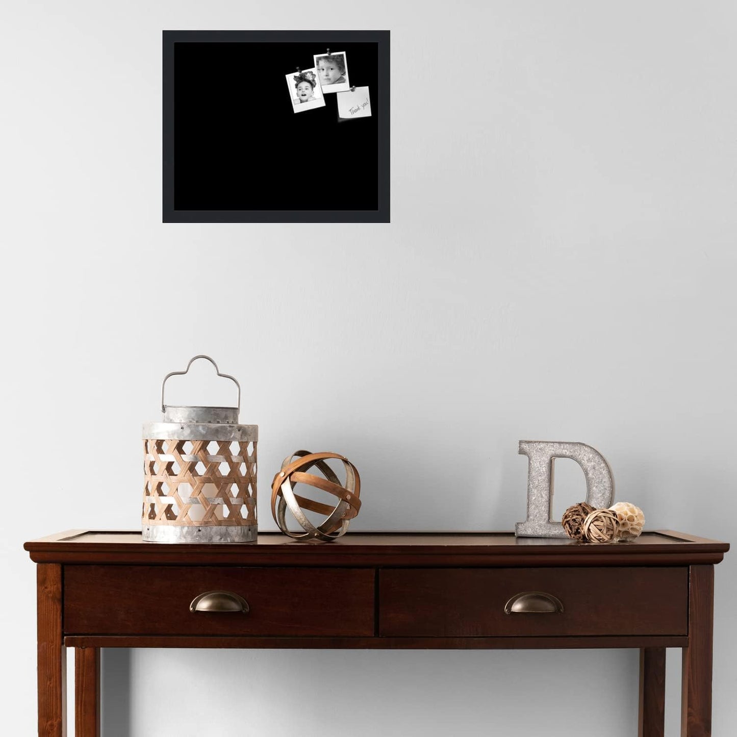 PinPix 17x14 Inch Cork Bulletin Board. This Decorative Framed Pin Board Comes with Solid Black Design and a Satin Black Frame. Ideal for Home Office Decor or Message Board (PinPix-622)
