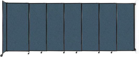 Wall-Mounted Sliding StraightWall Room Divider | Adjustable Widths | Locking Wheels | Room Separator | Up to 15'6" Wide x 6' Tall Caribbean Fabric Panels