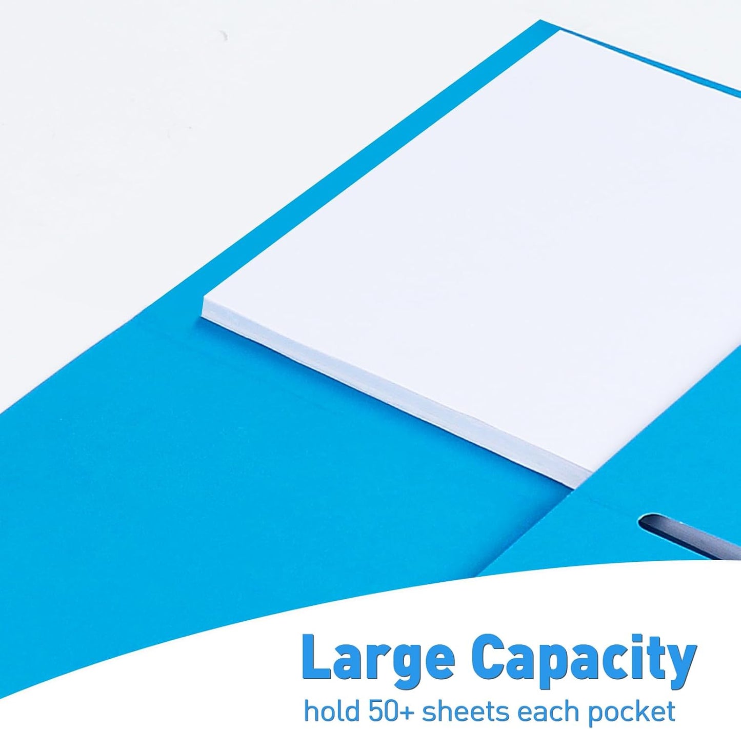 Two Pocket Folders, RAZCC 30 Pack File Folders with Pockets Fit Letter Size Paper, Thick Paper File Folder for School Office Business Home, Assorted 5 Colors