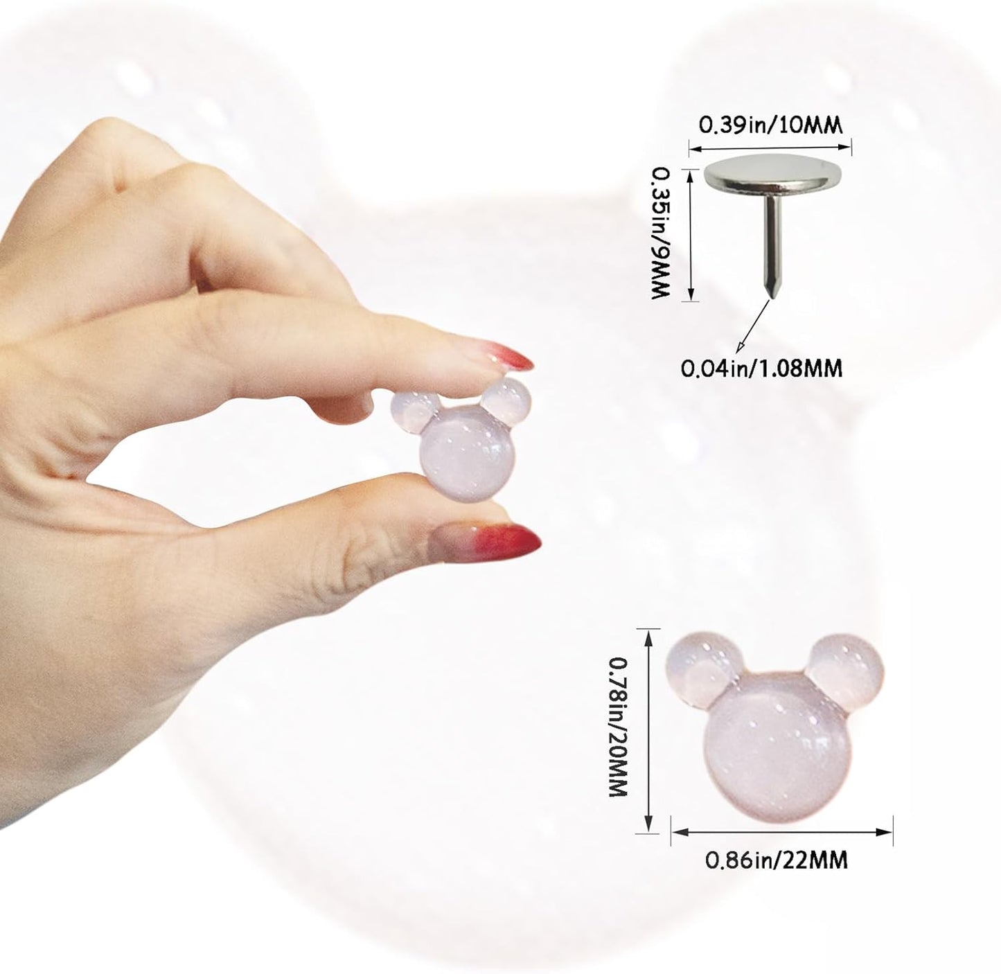 30Pcs Push Pins,Decorative Push Pin,Cute Thumb Tacks Cute Office Decor for Cork Board Bulletin Board,Desk Accessories Aesthetic,Classroom Decor,Business Home Decor（30-Mouse）