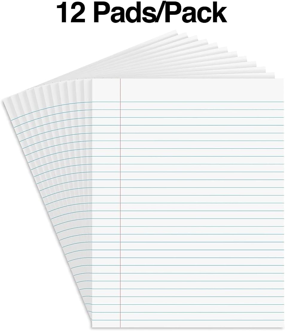 Staples 154120 Notepads 8.5-Inch X 11-Inch Wide White 50 Sh./Pad 12 Pads/Pk