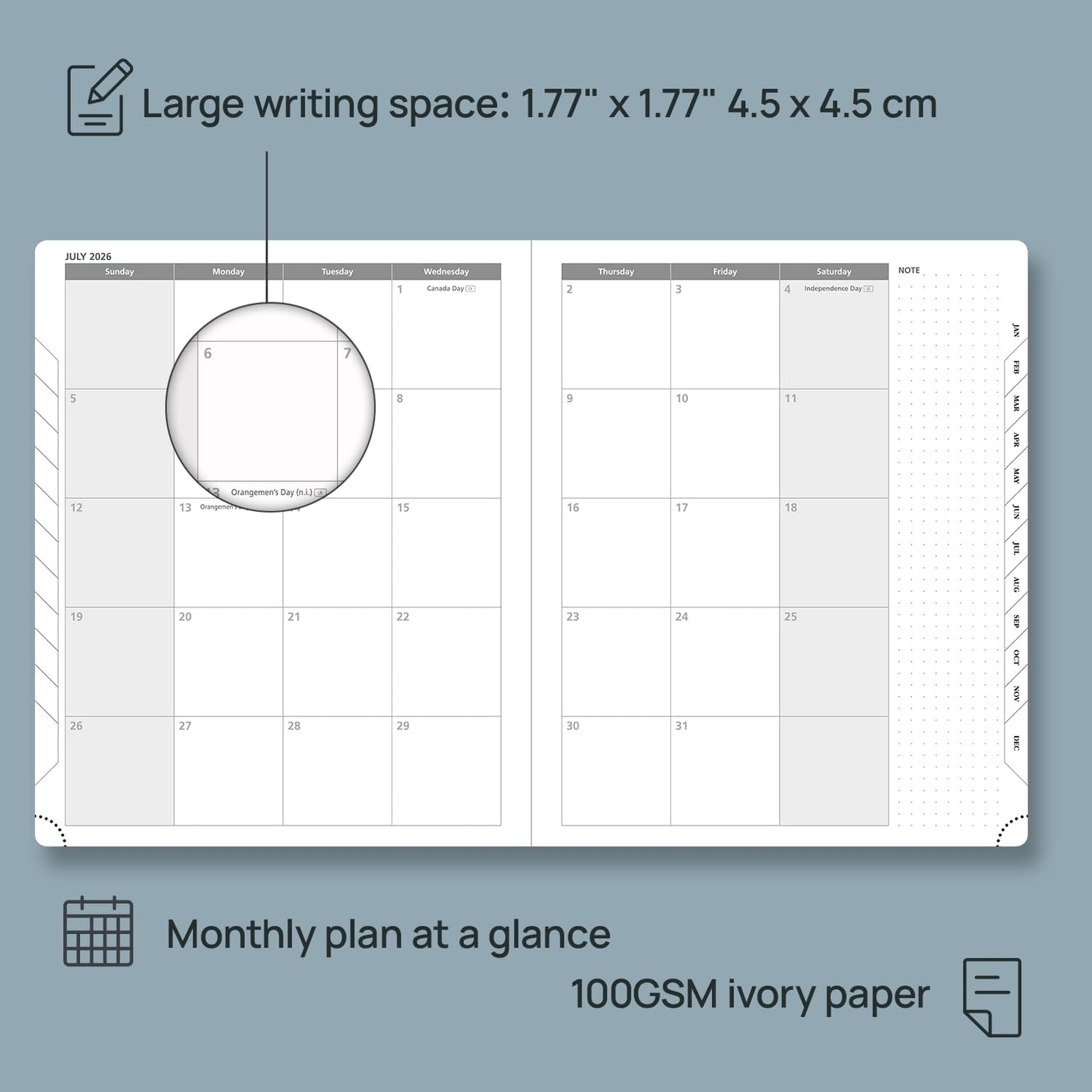 POPRUN 2026 Planner (Large Size 8.5''x 10.5'' Hardcover) - Daily Weekly and Monthly Calendar Agenda 2026 Appointment Book with Hourly Time Slots, Monthly Tabs, 100 GSM - Black