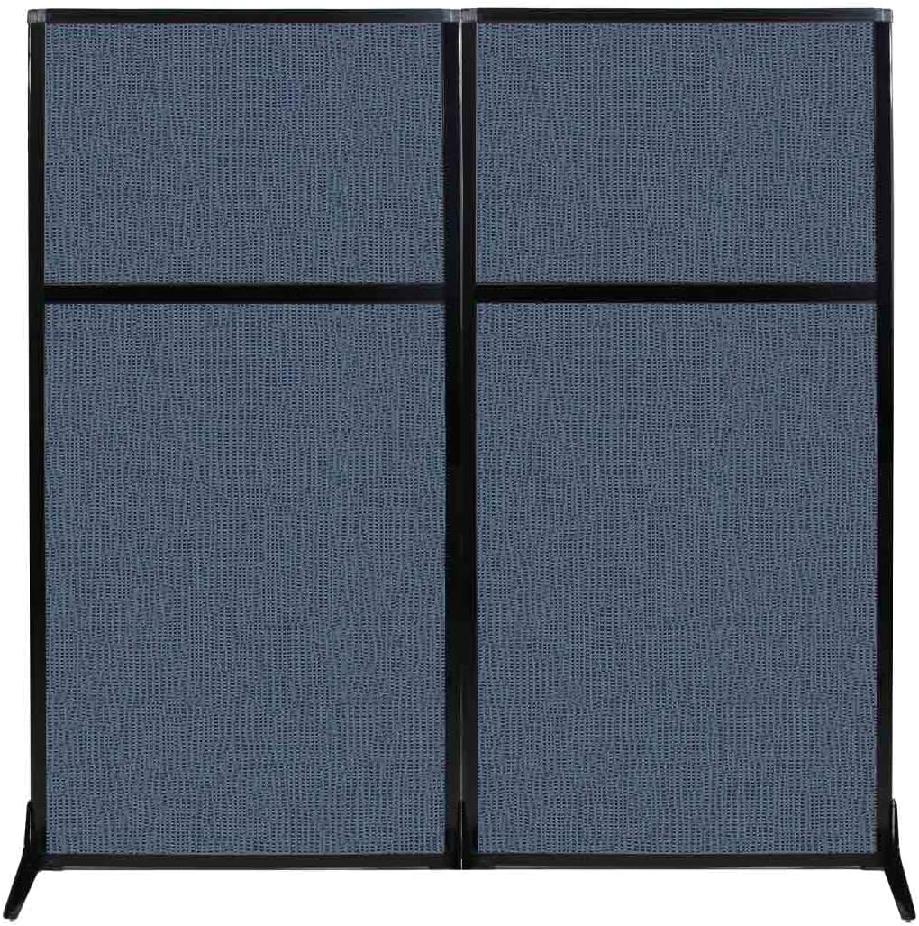 Versare Workstation Partition | Portable Wall Divider | Modern Office Cubicle | Free Standing Privacy Screen | Flexible Work Space | 66" x 70" Ocean Fabric Panels
