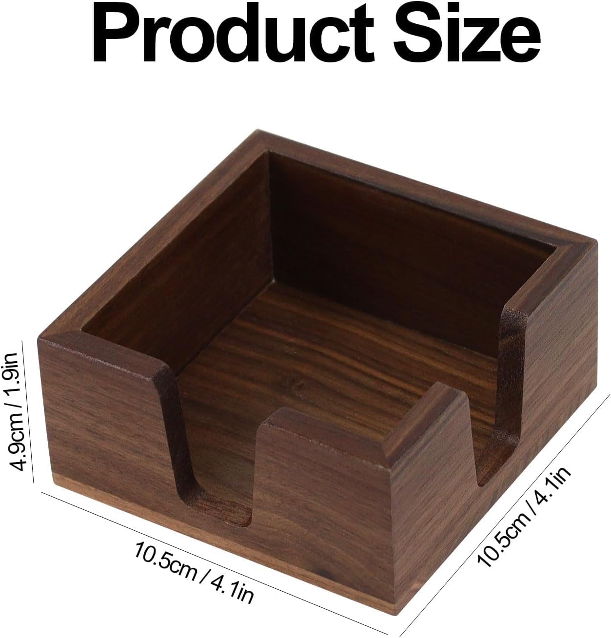 MultiBey Wooden Double Opening Sticky Note Holder, Black Walnut Self-Sticky Note Pads Holder, Wood Post it Note Dispenser Sticky Memo Holder Paper Dispenser Desk Accessory for Office Home