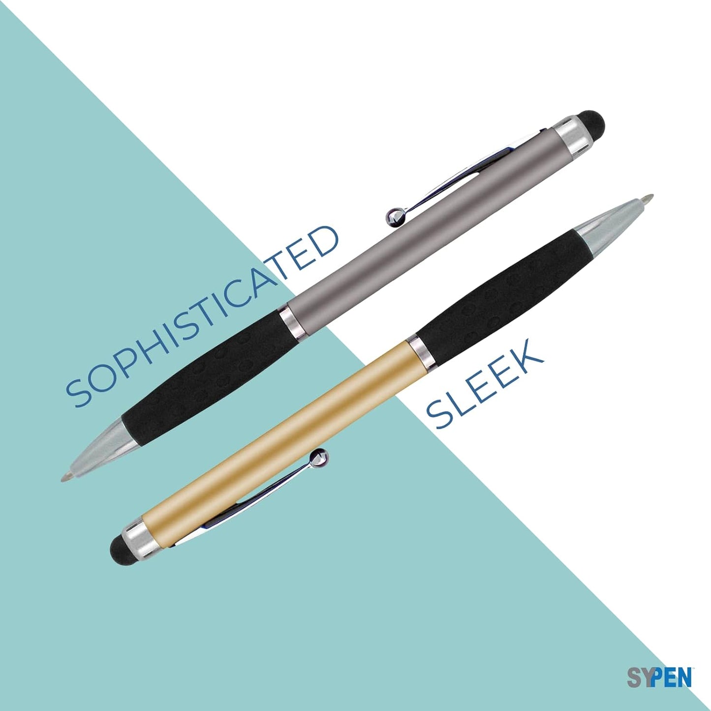 Personalized Pens With your Custom Logo or Text-300 Pack Bulk-for Businesses, Parties, and Events, 2 in 1 Ballpoint Pen & Stylus forTouchscreen Devices, Rose Gold Barrel, Black Ink