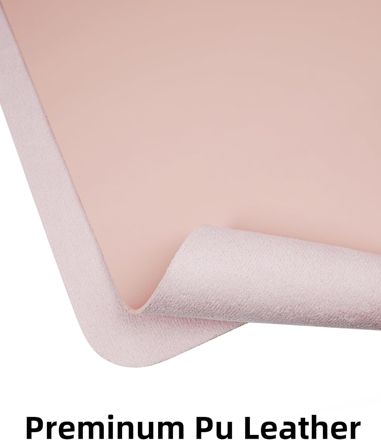 AFIING Leather Desk Pad Protector,Mouse Pad,Office Desk Mat, Non-Slip PU Leather Desk Blotter,Large Desk mat,Waterproof Keyboard mat for Office/Home/Decor (Pink,55"" x 17"")